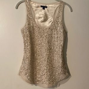 American Eagle Champagne Sequin Tank